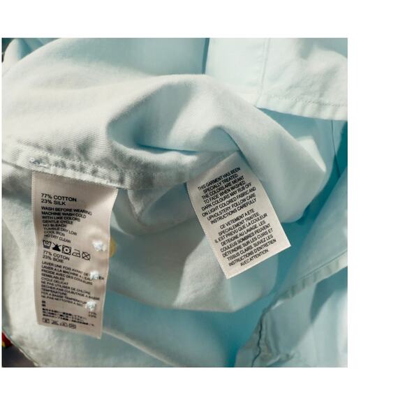 Tommy Bahama Button Up Cotton/Silk Light Blue Lightweight Casual Mens Size Large - Picture 8 of 9